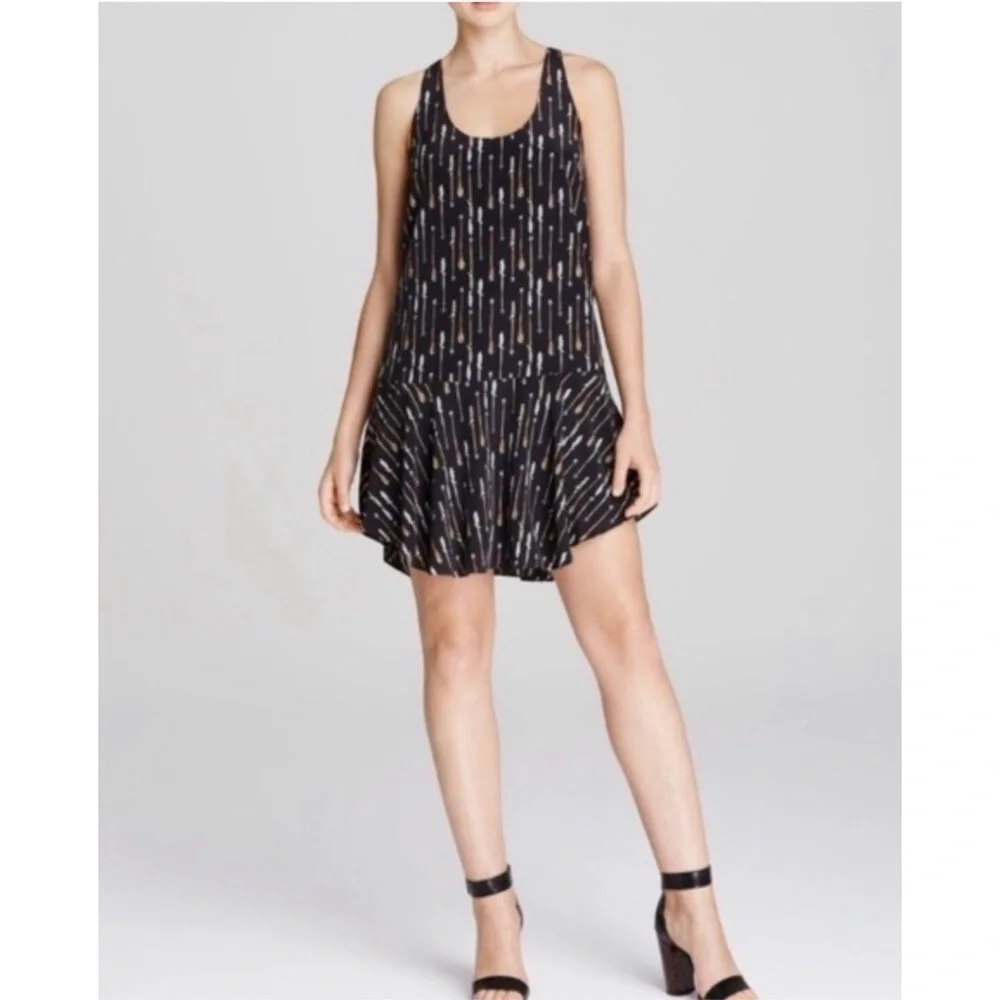 Joie Arianna Arrow Print Silk Shift Dress | Size M - Picture 6 of 8